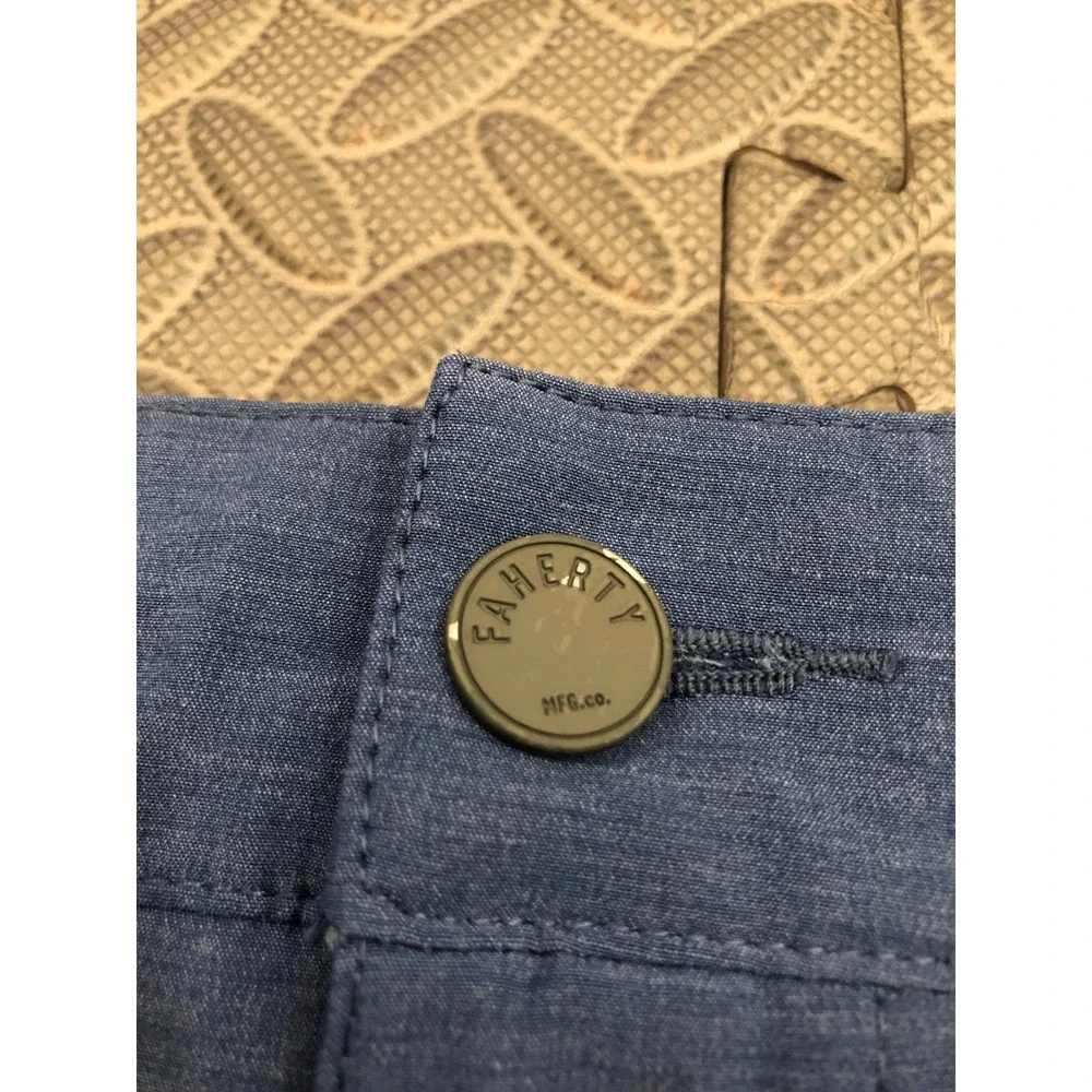 Faherty All Day Shorts Mens 40 Blue Hybrid Stretch Performance MSC0013